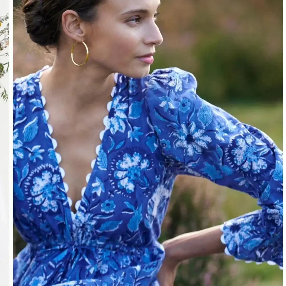 Neve & Noor Flora Dress in Royal Azure S/M - Picture 3 of 9